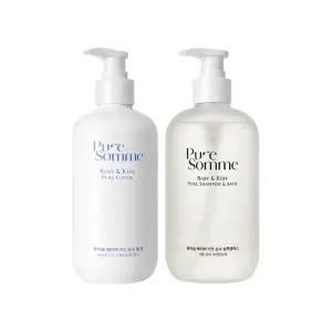 퓨어솜 베이비 앤 키즈 퓨어 샴푸앤바스(500ml) + 로션(360ml) 세트, 신생아 아기 순수 약산성