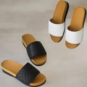 [신상오픈런]여성용 퀼팅 오픈토 슬리퍼 사무실 실내화 (34705853)