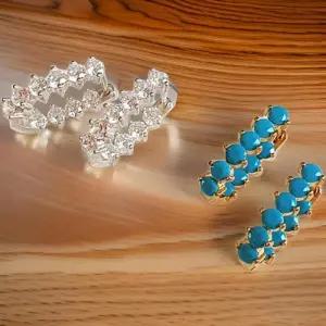 [신상오픈런]여성용 컬러풀 큐빅 장식 스터드 귀걸이 (33138407)