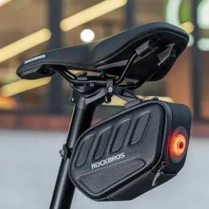 락브로스 사이클 라이딩 자전거 가방 안장 새들백 후미등 일체형 C61