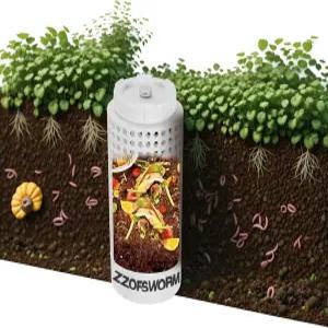 ZZOFSWORM 인그라운드 웜 농장 퇴비통 키트 주방 음식물 쓰레기를 재활용하여 야외에 있는 구멍과 뚜껑이