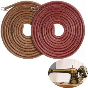 2pcs 트레드틀 재봉틀 벨트 72인치 3/16인치 교체 가죽 트레드 가수/존스 재봉틀용 후크 포함 액세서리