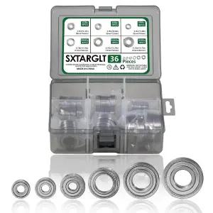 SXTAGLT 볼 베어링 키트 698ZZ 608ZZ 628ZZ 6903ZZ 6203Z 36 PCS 더블 메탈 차폐 깊은 홈 휠 스케이트보드