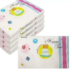 ( )해피타임 미용화장지 40매입 x(5개) 평판 여행용티슈