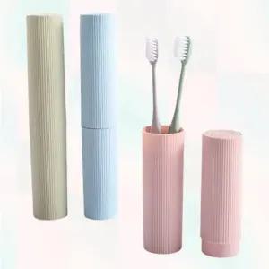 (색상 랜덤발송)양치통 여행 뚜껑 초등학생 차박 칫솔 롱케이스