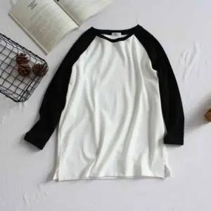 블랙 무지 긴팔 면티 긴팔면티 여성티