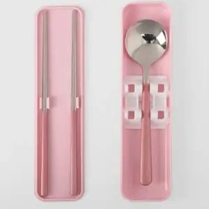 ( )휴대용수저 전용케이스 도시락 수저 젓가락 수저세트 (핑크) DP76336