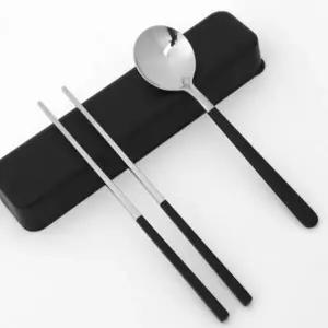 ( )휴대용수저 전용케이스 도시락 수저 젓가락 수저세트 (블랙) DP76337