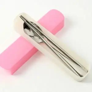 ( )휴대용수저 전용케이스 도시락 수저 젓가락 수저세트 (핑크) DP71565