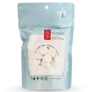 ( )휴대용티슈 압축티슈 PnT 코인티슈 지퍼100 휴대 물티슈