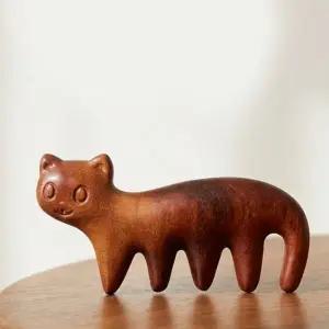 (종류 고양이)고양이 괄사 바디 두피 마사지 우드 빗 손 발 지압기 휴대용