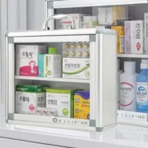 (색상1 벽걸이알루미늄구급함 소형)벽걸이 알루미늄 구급함 소형 휴대용 비상 약보관함