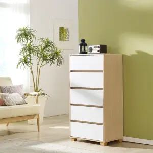 [우아미가구]푸라 싱글 5단 서랍장 600