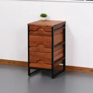 [우아미가구]로다 멀바우 원목 철제 서랍장 300