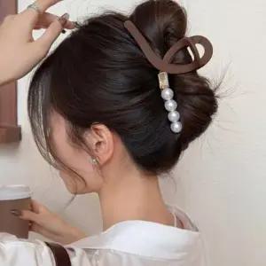 [신상오픈런]무광집게핀 블링 빅사이즈 꼬임 진주머리핀 (30317429)