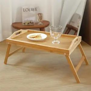 대나무원목 접이식 베드테이블 트레이 티테이블