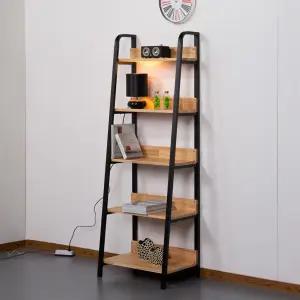 [우아미가구]보슬샘 철제 5단 600 원목 선반 장식장