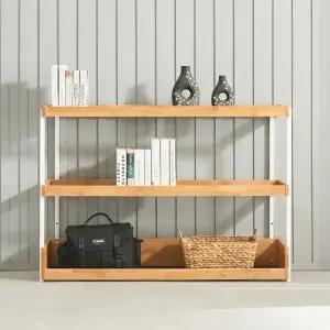 [우아미가구]카나 엘다 원목 3단 선반장 1200