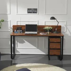 [우아미가구]로다 멀바우 원목 철제 책상 1500