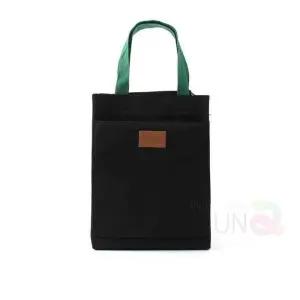 [라일리] Rly 캔버스토트백 블랙그린 여성숄더백 데일리숄더백 여