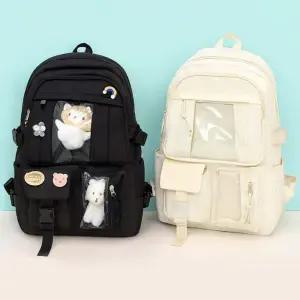 [라일리] Rly 투명창 학생 가방 대용량 캐주얼 백팩 스쿨백 M