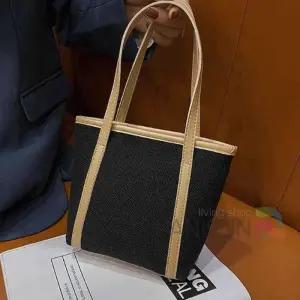 [라일리] Rly 모모 숄더백 블랙 천가방 면캔버스백 대학생쇼퍼백