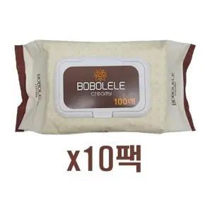[미래생활] 보보레레 크리미 물티슈 캡 100매 10팩
