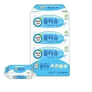 [깨끗한나라] 깨끗한나라 페퍼민트 블루 물티슈 휴대용 30매 4입