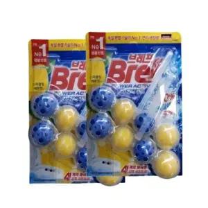 브레프 변기 세정제 파워엑티브 50g x 4개입 레몬향 변기 클리너 물때 방향제
