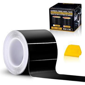 Spurtar 글로스 블랙 비닐 랩 2인치 x 20피트 새틴 카 테이프 접착 크롬 차량 외장 액세서리용 자동차 삭제 DIY 포장지 도어 가장자리 스티커