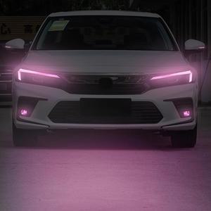 TOMALL 3쌍 헤드라이트 포그 라이트 백미러 바이닐 필름 스모크 틴트, 혼다 11세대 시빅 2022-2025+ 트랜스미션 틴트 랩 외부 스티커 장식 트림(핑크)과 호환됩니다