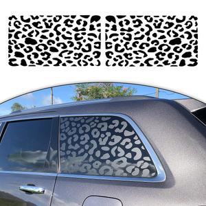자동차 SUV 트럭용 지중 사이드 윈도우 데칼, 유니버설 레오파드 치타 비닐 스티커 무료 설치 도구(한 쌍)