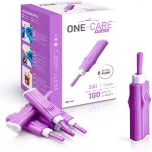 원케어 플러스 안전 랜싯 접촉식 30G x 1.5mm 100/bx 일회용 핑거스틱 쉽고 부드러운 사용 100박스