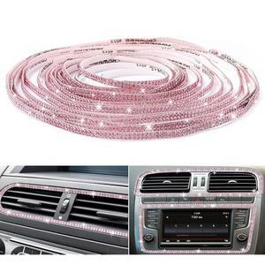 블링 카 트림 셀프 접착 16.4피트, 여성용 라인스톤 액세서리, 인테리어 장식, 장식 도어 스티커(핑크)