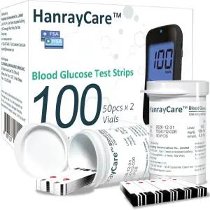 한레이케어 TD-4125 용 혈당 검사 스트립 100 카운트 모니터링 시스템과 함께 사용하도록 설계되었으며