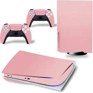 PS5 디스크 콘솔 및 무선 컨트롤러용 스킨 스티커 보호 비닐 데칼 핑크 커버 랩 게임 액세서리