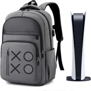 YB-OSANA 게임 코솔 백팩 여행 가방 여행용 케이스 PS5/PS4 콘솔 및 액세서리 (그레이)