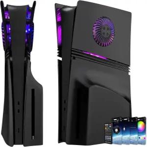 RGB 라이트 스트립과 쿨링 통풍구가 있는 먼지 필터가 PS5 Pro 디스크 에디션용 페이스플레이트