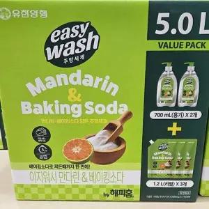 해피홈 이지워시 만다린 베이킹소다 주방세제 5L tx68334