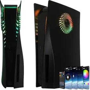 PS5용 RGB 라이트 스트립과 통풍구용 먼지 필터가 있는 페이스플레이트 DOBEWINGDELOU 400+ 이펙트 LED 링