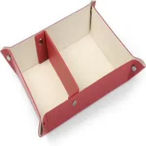 가죽 트레이 정리함 - 지갑 시계 열쇠 동전 휴대폰 및 사무기기용 실용적인 경량 방수 컴퓨터 테이블 책상