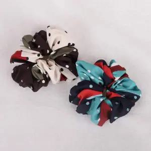 [콩심팥심]시후주얼리 멀티컬러 도트 헤어슈슈 헤어 스크런치 아이보리 민트