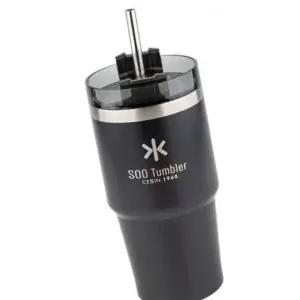 블랙 보틀 빨대 텀블러 물병 휴대용 퀸센스 600mL