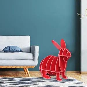 [하프클럽/셀러허브]토끼 동물조형 선반 책장(레드) 책진열대 DIY