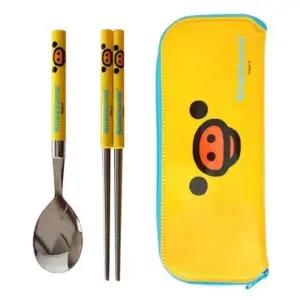 ( )키이로이토리 얼굴 슬림 수저 케이스세트 어린이 캐릭터 수저 휴대용 세트_24641451