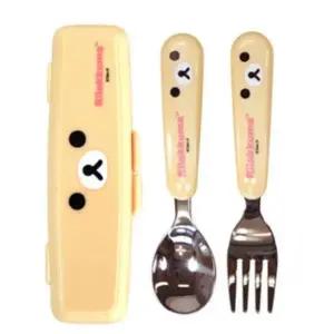 ( )코리락쿠마 얼굴 큐티 스푼 포크 케이스세트 어린이 캐릭터 수저 휴대용 세트_24641446