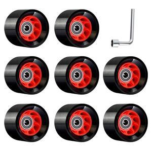 TOBWOLF 8 팩 58mm x 39mm, 95A, 롤러 더비 스피드 스케이팅용 실내 쿼드 스케이트 휠, 아티스틱, 잼, 링크 및 리듬 스케이트, 내마모성 휠 더블 로우 액세서리