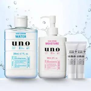 우노 스킨 세럼 워터 + 모이스처 휩 워시 블랙 30ml 2개