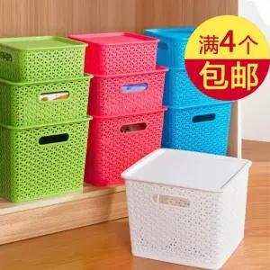 컬러 플라스틱 팬트리 정리 바구니 보관 6팩