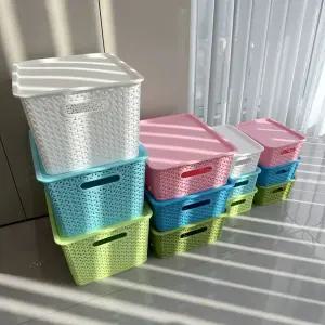 4팩 플라스틱 매체 바구니 4 x 검은색 보관 정리 460 897